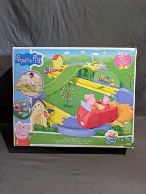 Peppa Pig All Around Peppa's Town Playset Sounds Works (Missing Teddy)